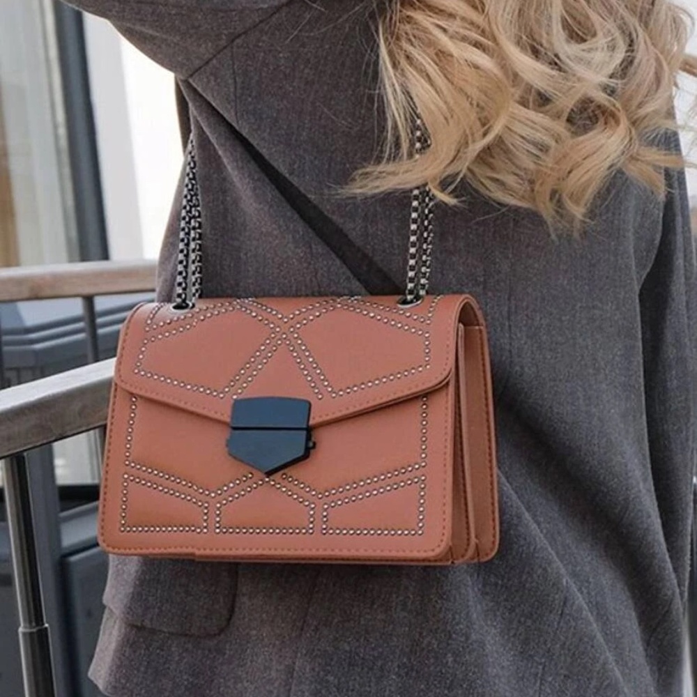 Studded Chain Evening Shoulder Crossbody Bag - Picture 10 of 14